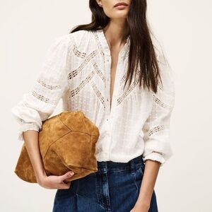 Ba&sh Brona White Cotton Blouse (NWT)